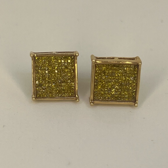 Yellow Diamond Earrings - Picture 2 of 11